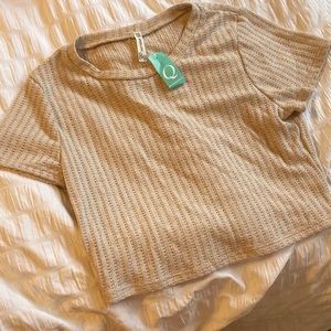 Brand new knit beige tee